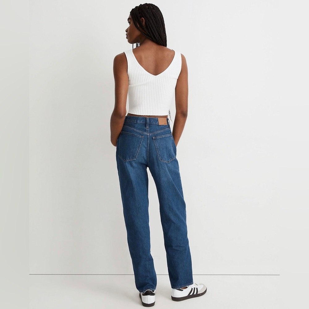 NWT Madewell Baggy Straight Jeans in Dark Worn Indigo Wash